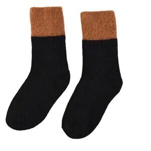2 pair: New 8-12  years kids’ black wool boot socks